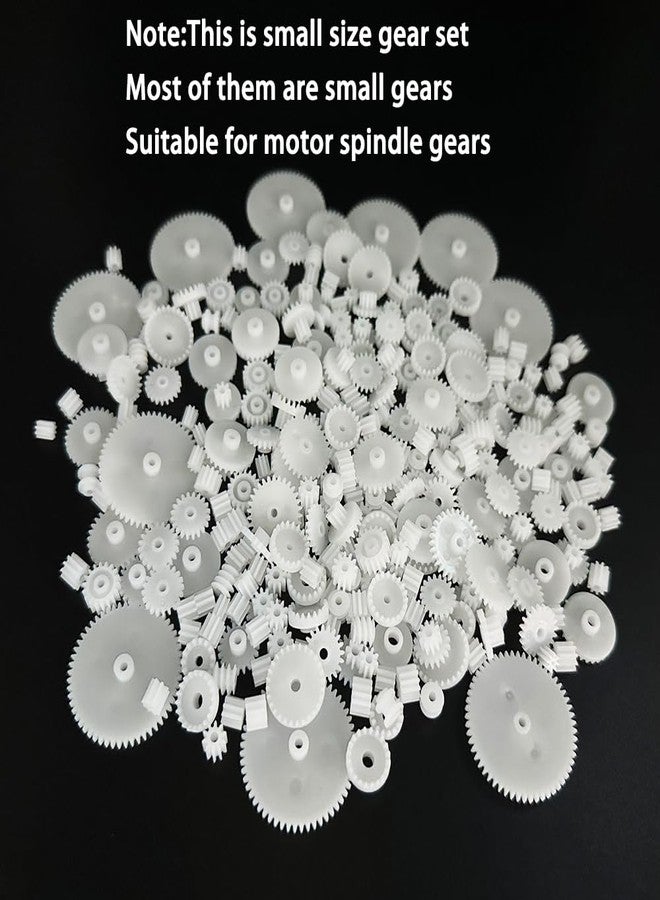 URIMPAVIDO 200PCS Module 0.5 Plastic Gear Single Gear Spindle Gear Small Motor Gears for DC Motor RC Car Robot DIY Model Toy Parts (White) - Image 3